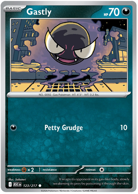 Gastly 123/217 Common | Mega Evolution – Ascended Heroes by Worth the XP on MYNTED