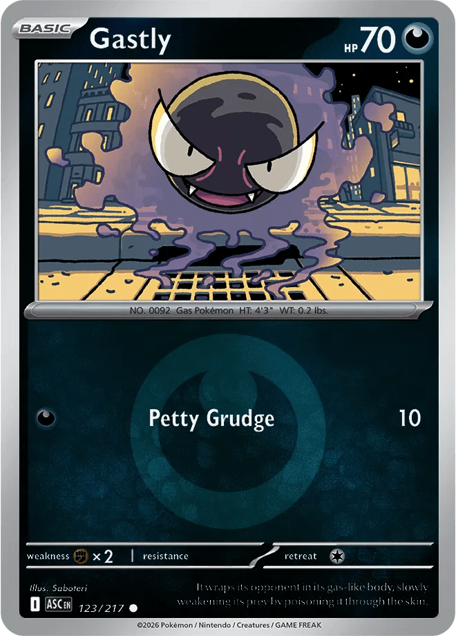 Gastly (Energy Symbol Pattern) Ascended Heroes Common 123/217Gastly (Dusk Ball) Ascended Heroes Common 123/217 by Shark Pop Culture on MYNTED