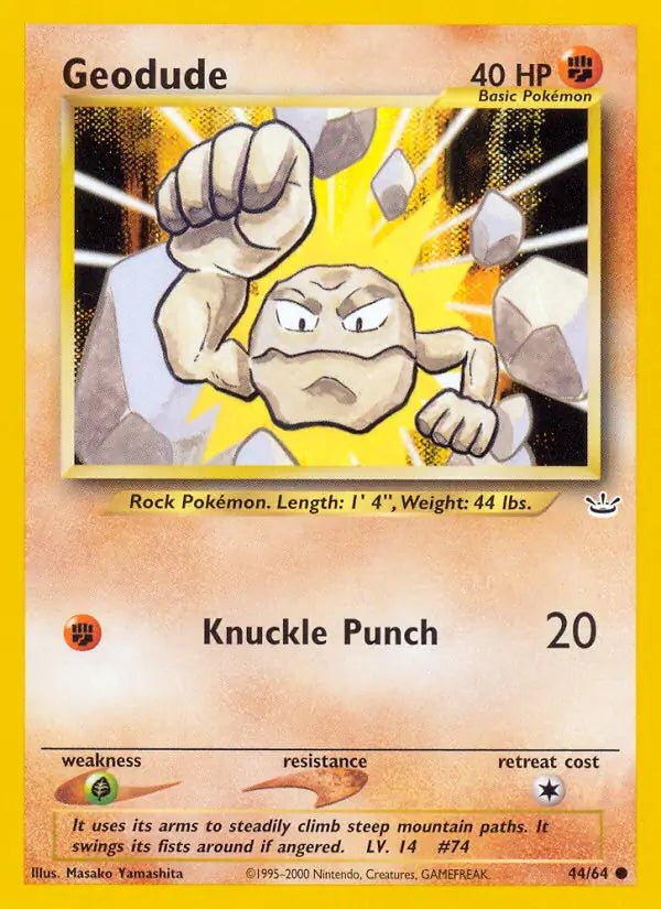 Geodude Neo Revelation Common • 44 Unlimited by Marnie’s TCG on MYNTED