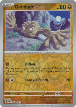 Geodude SV: 151 Common • 074/165 Reverse Holofoil by Shark Pop Culture on MYNTED