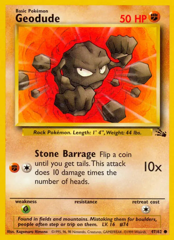 Geodude - 47/62 - Fossil (Unlimited)