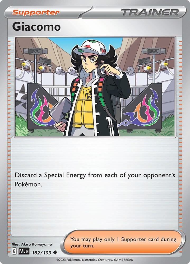 Giacomo 182/193 Normal Trainer Supporter · Paldea Evolved (PAL) by PokeMarsi on MYNTED