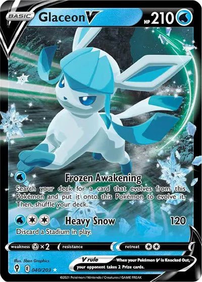 Glaceon V Evolving Skies Ultra Rare 040/203 by The Greatest on MYNTED