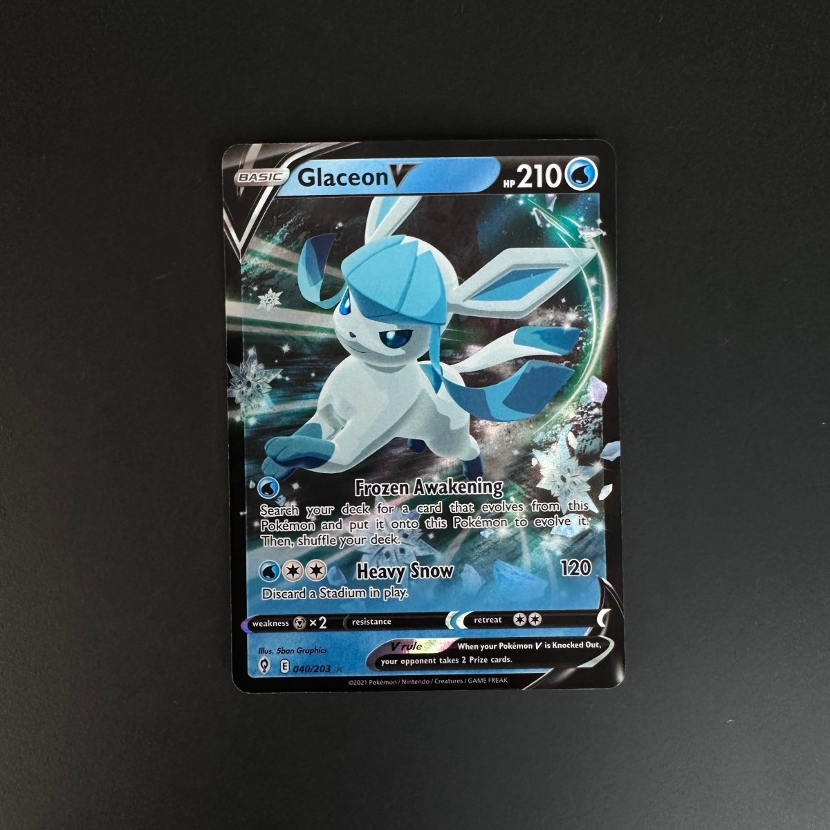 Glaceon V Evolving Skies Ultra Rare 040/203 by The Greatest on MYNTED