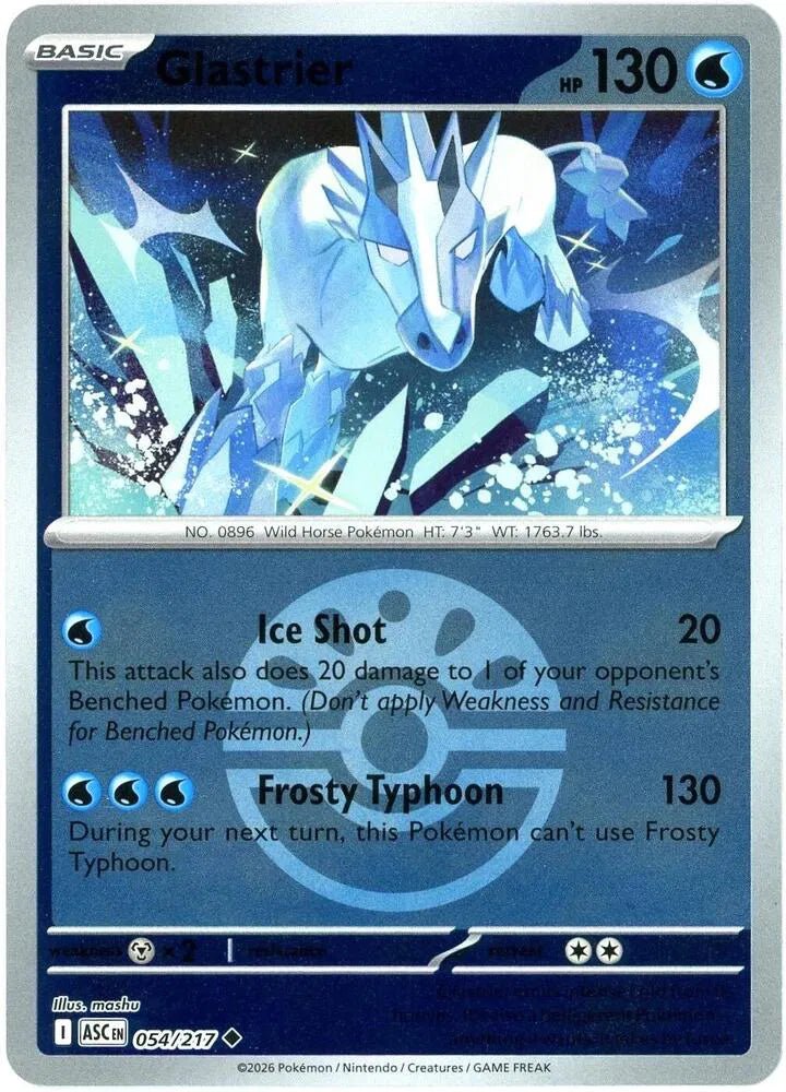 Glastrier 054/217 - Ascended Heroes - Friend Ball Pattern by Light Collectibles on MYNTED