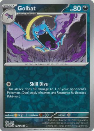 Golbat SV: 151 Uncommon • 042/165 Reverse Holofoil by Shark Pop Culture on MYNTED