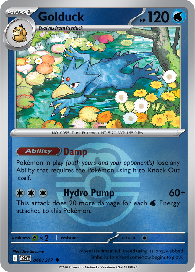 Golduck (Love Ball) 040/217 Reverse Holo | Mega Evolution – Ascended Heroes by Worth the XP on MYNTED