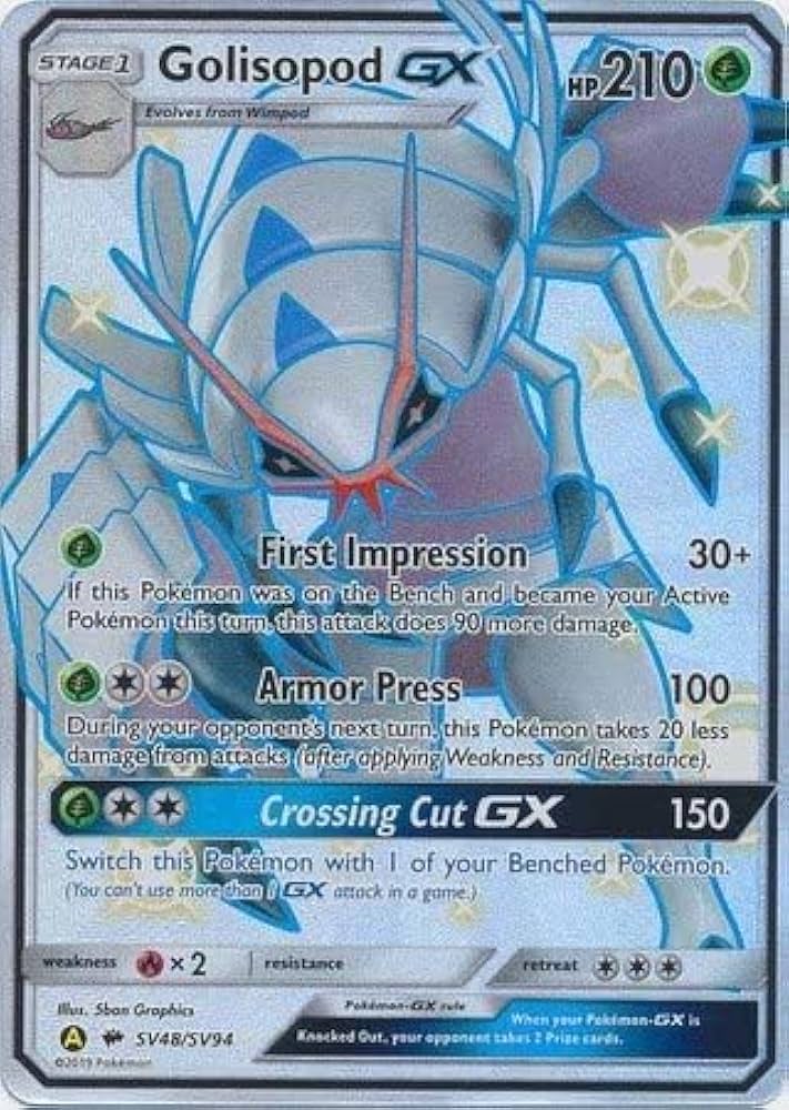 Golisopod GX SV48/SV94 Hidden Fates Holo Full Art Pokemon Card by Falconloot on MYNTED