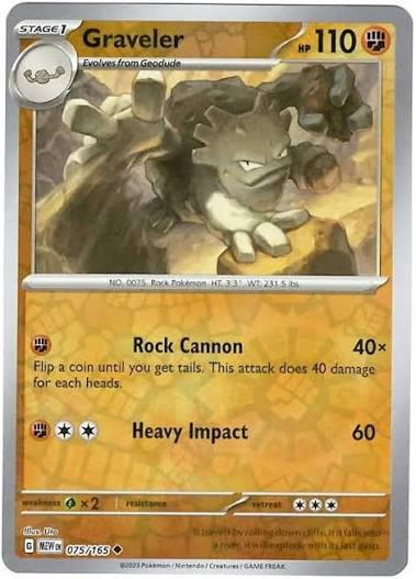Graveler 075/165 - Reverse Holo (Pokemon 151) by The Cardboard Grind on MYNTED