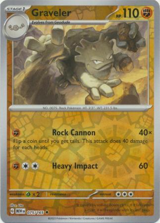 Graveler SV: 151 Uncommon • 075/165 Reverse Holofoil by Shark Pop Culture on MYNTED