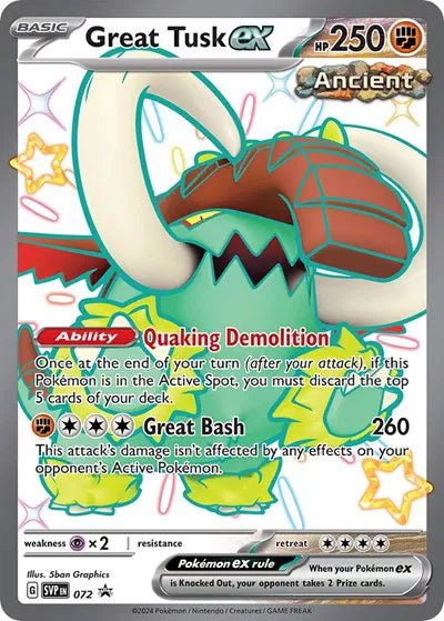 Great Tusk Ex 72 Promo - Scarlet & Violet Promo by Light Collectibles on MYNTED