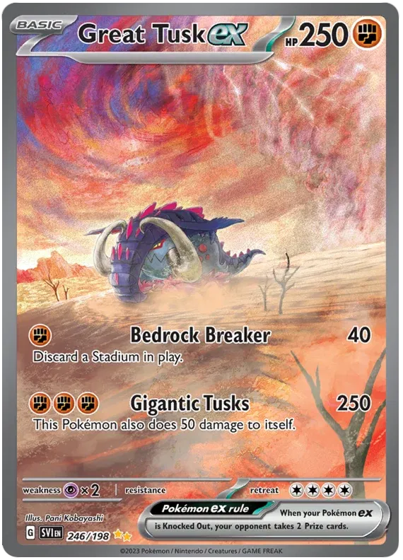 Great Tusk ex Scarlet & Violet Base Set Special Illustration Rare 246/198 by The Greatest on MYNTED