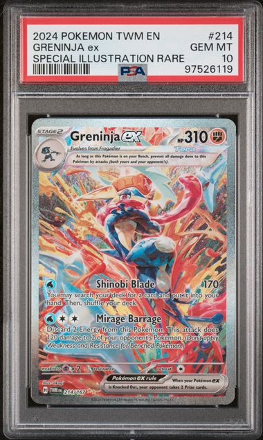 Greninja EX 214/167 - Twilight Masquerade - Special Illustration Rare PSA 10 by Light Collectibles on MYNTED