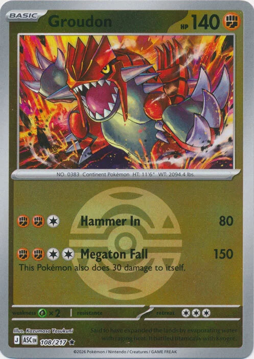 Groudon - 108/217 (Dusk Ball) - ME: Ascended Heroes (ASC) by SAFAQATI on MYNTED