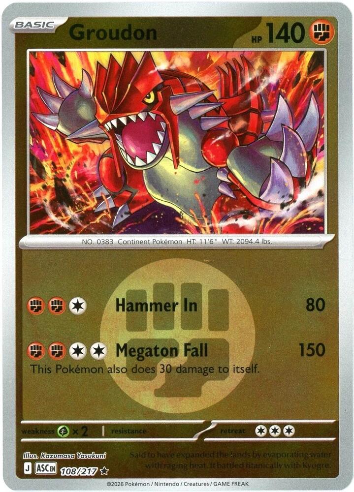Groudon - 108/217 (Energy Symbol Pattern) - ME: Ascended Heroes (ASC) by SAFAQATI on MYNTED