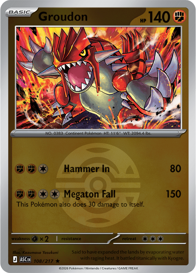 Groudon (Dusk Ball) 108/217 Reverse Holo | Mega Evolution – Ascended Heroes by Worth the XP on MYNTED