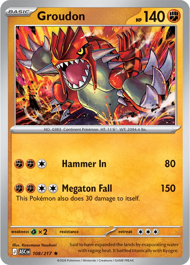 Groudon (Holo) Ascended Heroes Rare 108/217 by Shark Pop Culture on MYNTED