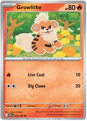 Growlithe 027/182 Reverse Holo | Scarlet & Violet – Destined Rivals by Worth the XP on MYNTED
