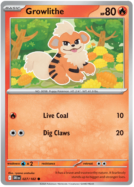 Growlithe 027/182 Reverse Holo | Scarlet & Violet – Destined Rivals by Worth the XP on MYNTED