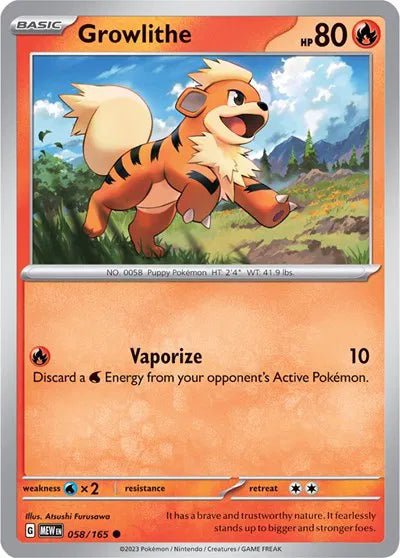 Growlithe - 058/165 - Reverse Holofoil by The Archive Stop on MYNTED