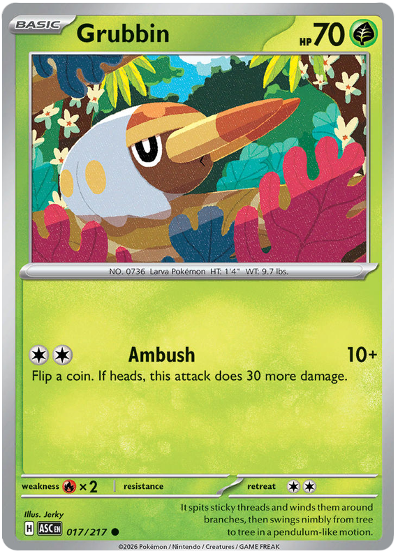 Grubbin 017/217 Common | Mega Evolution – Ascended Heroes by Worth the XP on MYNTED