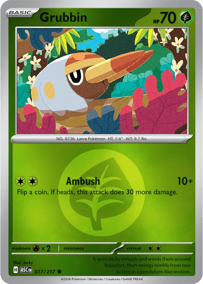 Grubbin (Energy Symbol Pattern) Ascended Heroes Common 017/217 by Shark Pop Culture on MYNTED