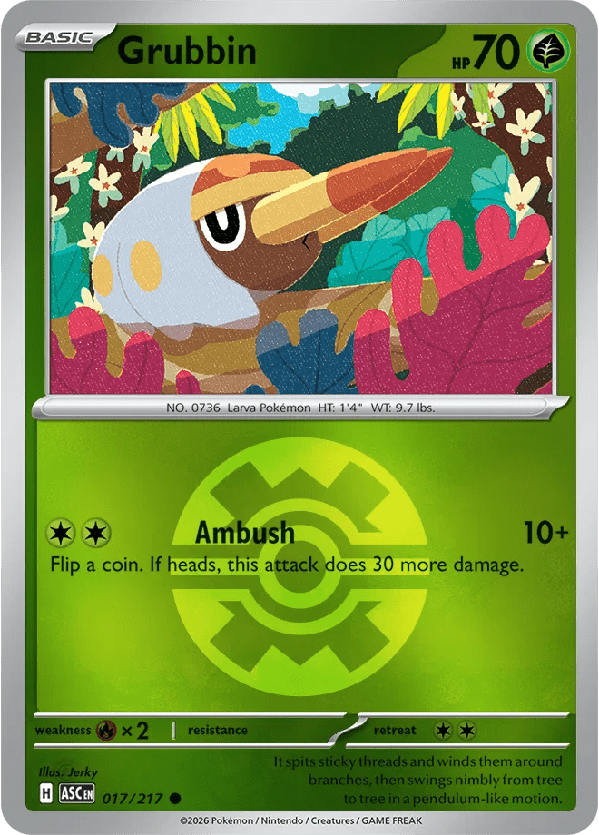 Grubbin (Quick Ball) 017/217 (Ascended Heroes) by Collectorbull on MYNTED