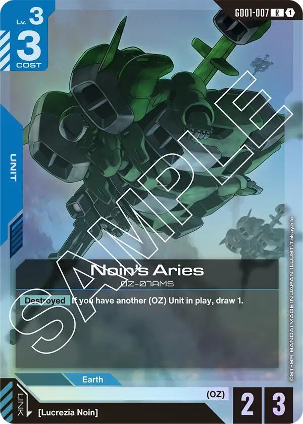 Gundam - Noin's Aries - Newtype Rising (GD01) by TCGDON on MYNTED