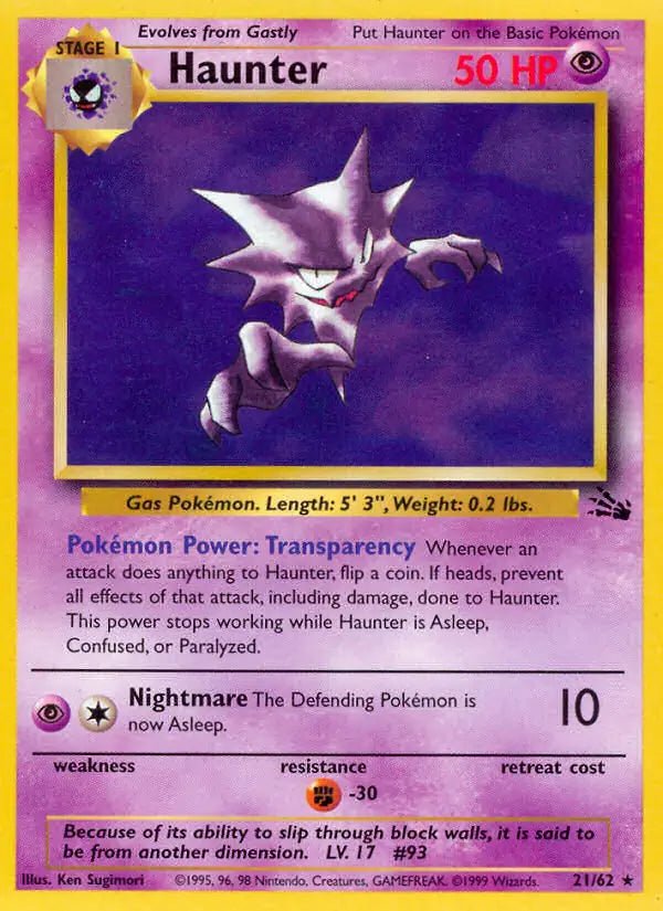 Haunter - 21/62 - Fossil (Unlimited) - MP by The Archive Stop on MYNTED