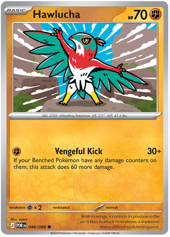 Hawlucha 046/088 Common | Mega Evolution – Perfect Order by Worth the XP on MYNTED
