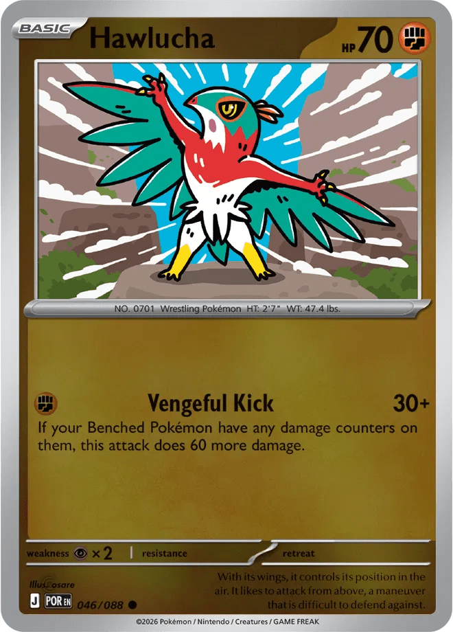 Hawlucha Perfect Order Common • 046/088 Reverse Holofoil by Shark Pop Culture on MYNTED