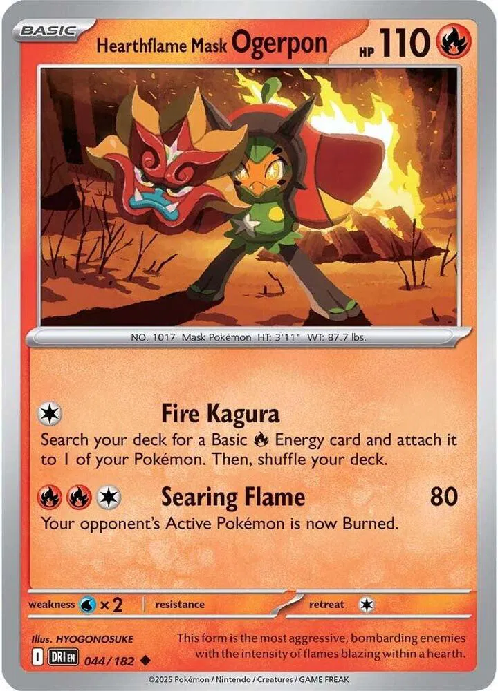 Hearthflame Mask Ogerpon 044 - Destined Rivals by PokéPW on MYNTED