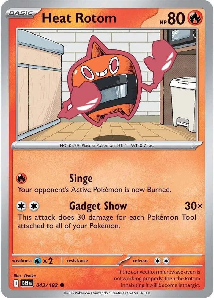 Heat Rotom Destined Rivals Common 043/182 REVERSE HOLO by The Greatest on MYNTED