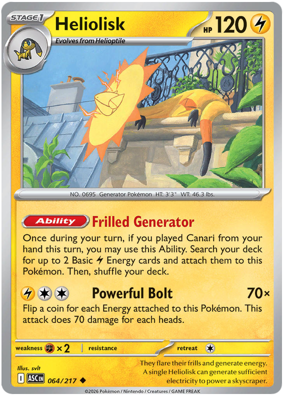 Heliolisk 064/217 Uncommon | Mega Evolution – Ascended Heroes by Worth the XP on MYNTED
