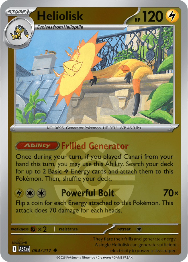 Heliolisk (Quick Ball) 064/217 Reverse Holo | Mega Evolution – Ascended Heroes by Worth the XP on MYNTED