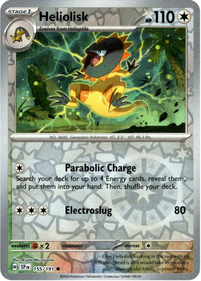Heliolisk [Reverse Holo] 155 Pokemon Surging Sparks by Moe‘s Vault on MYNTED