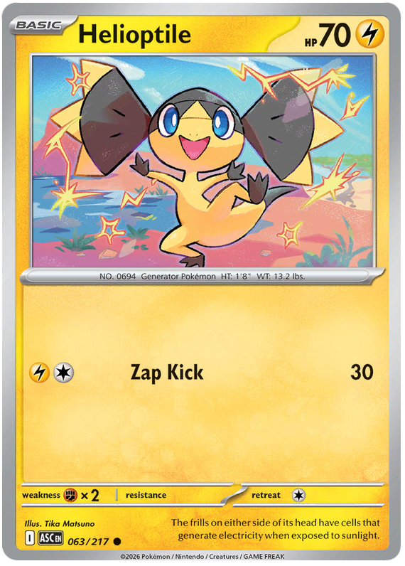 Helioptile 063/217 Common | Mega Evolution – Ascended Heroes by Worth the XP on MYNTED