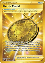 Hero's Medal - 201/185 - Pokemon Vivid Voltage Sword Shield Secret Rare Card NM by Falconloot on MYNTED