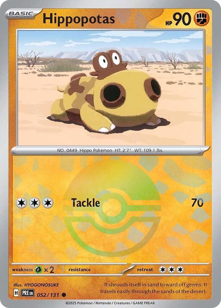 Hippopotas - 052/131 (Poke Ball Pattern) - SV: Prismatic Evolutions (PRE) by SAFAQATI on MYNTED