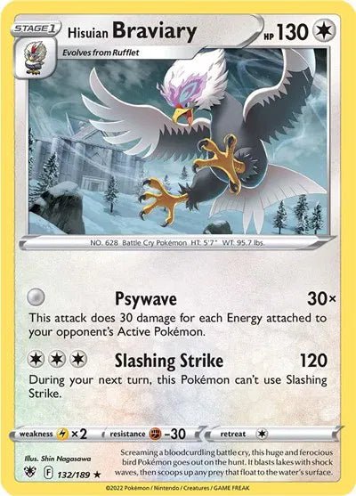 Hisuian Braviary - 132/189 - Reverse Holofoil by The Archive Stop on MYNTED