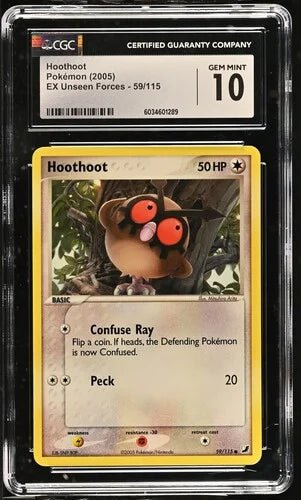 Hoothoot 59/115 · Normal (EX Unseen Forces) — CGC 10 by The Archive Stop on MYNTED