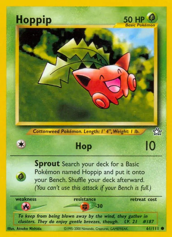 Hoppip Neo Genesis Common • 61 Unlimited by Marnie’s TCG on MYNTED