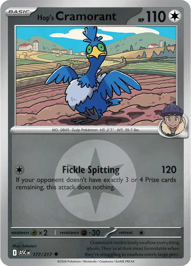 Hop's Cramorant (Energy Symbol Pattern) Ascended Heroes Uncommon • 177/217 Reverse Holofoil by Shark Pop Culture on MYNTED