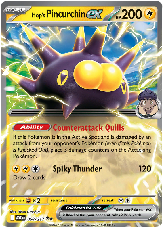 Hop's Pincurchin ex 068/217 Double Rare | Mega Evolution – Ascended Heroes by Worth the XP on MYNTED