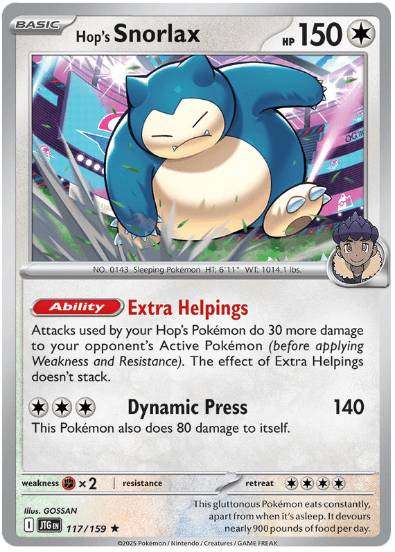 Hop's Snorlax 117/159 Holo Rare | Scarlet & Violet – Journey Together by Worth the XP on MYNTED