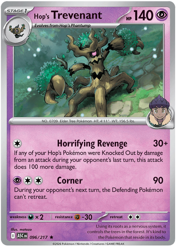 Hop's Trevenant 096/217 Holo Rare | Mega Evolution – Ascended Heroes by Worth the XP on MYNTED