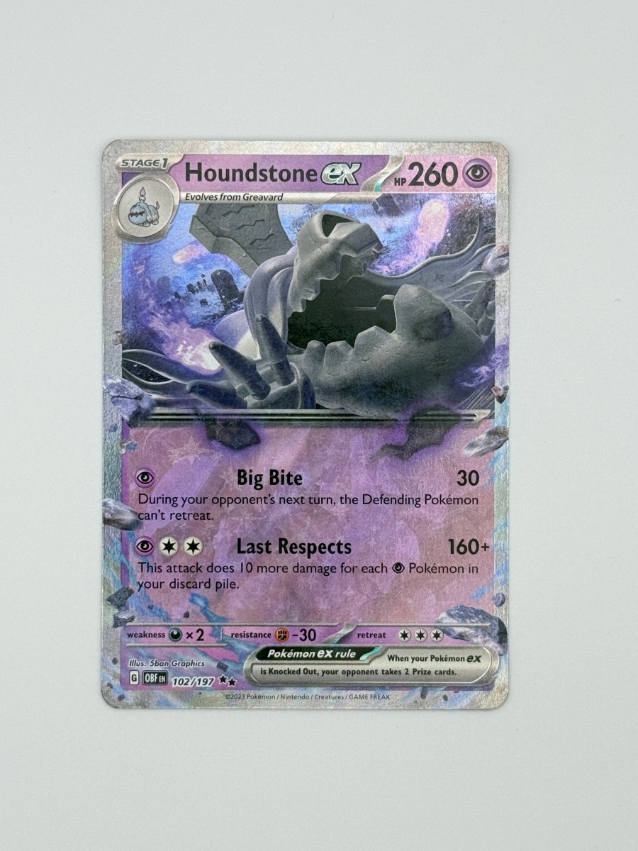 houndstone ex pokemon card value 102/197 Full Art NM/M Obsidian Black Star Promos Type Houndstone ex | Scarlet &