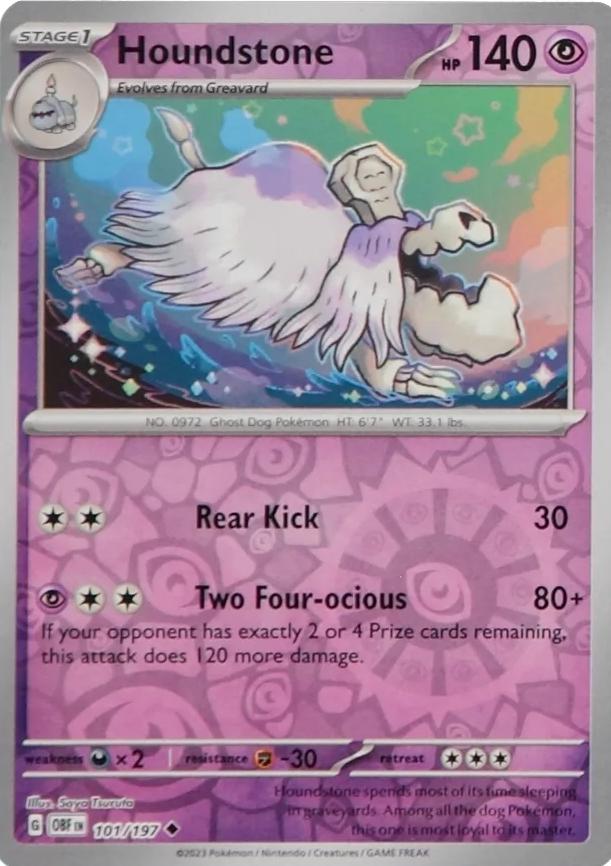 Houndstone [Reverse Holo] 101 Pokemon Obsidian Flames by Moe‘s Vault on MYNTED