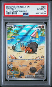 PSA 10 GEM MINT - BLK EN-BLACK BOLT #129 DWEBBLE ILLUSTRATION RARE