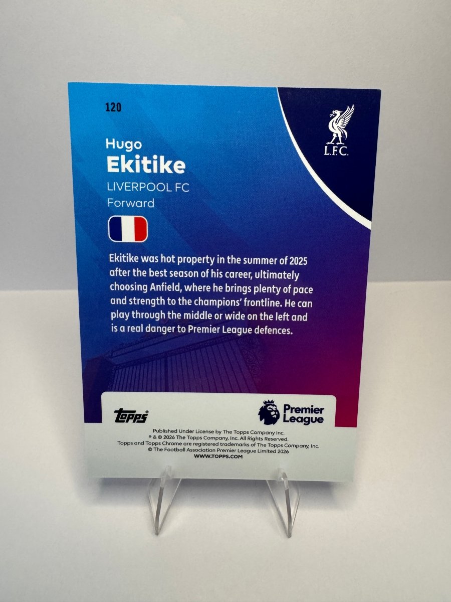 Hugo Ekitike 120 Refractor — 2026 Topps Chrome Premier League — Liverpool FC by KitRoom Cards on MYNTED